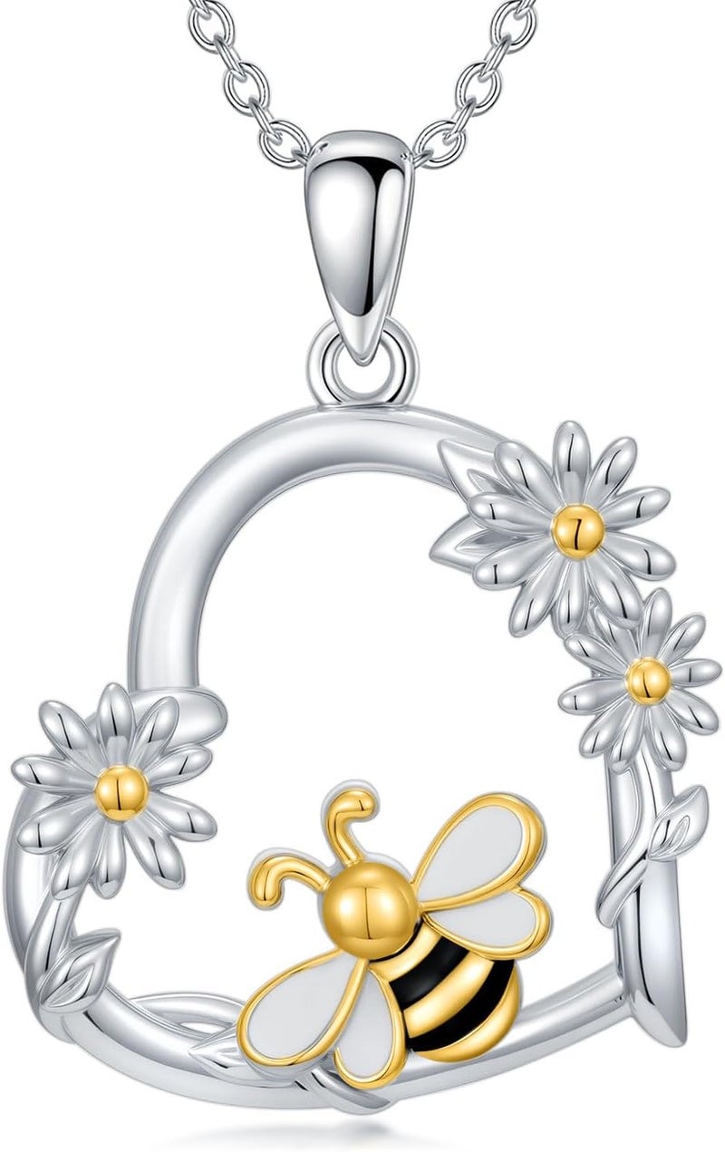 Cargari Store Dragonfly/Butterfly/Elephant/Hummingbird/Axolotl/Horse/Panda/Bee necklace for Women 925 Sterling Silver Heart Pendant Necklace Animal Jewelry Gifts for Women - Image 1